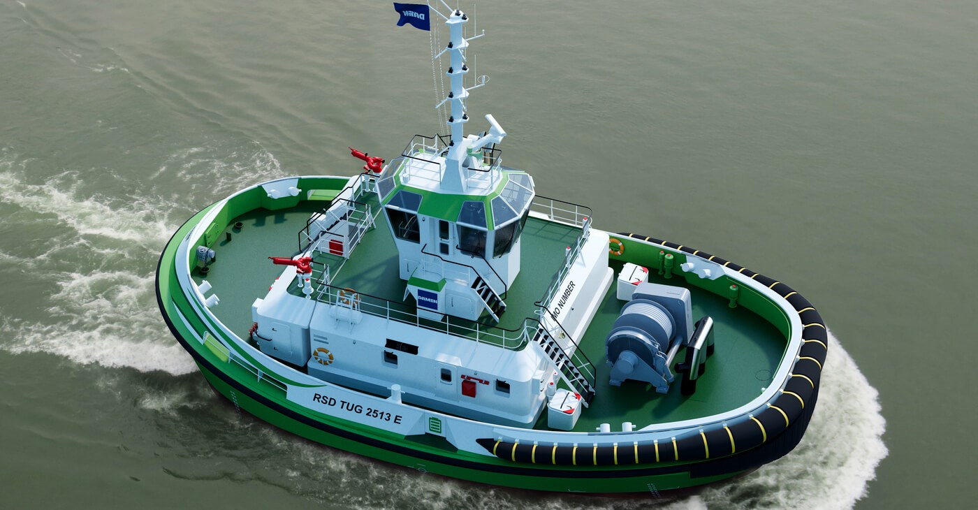 En team Boek kant Electric shipping: Damen and Echandia partner on full-scale electric tug